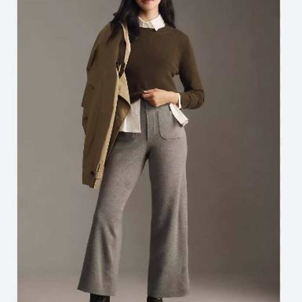 Colette Cropped Wide-Leg Pants by Maeve: Sweater Edition